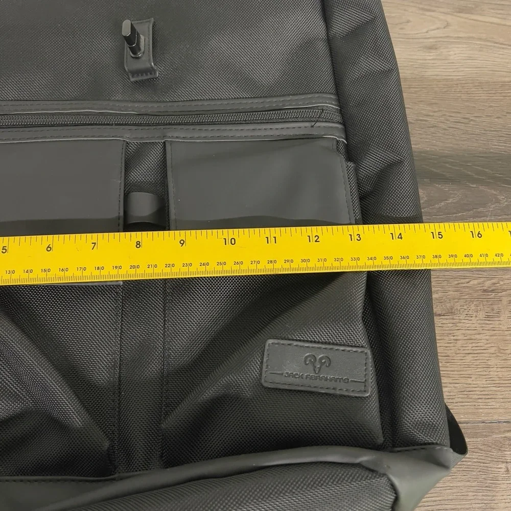 Jack Abraham's Black Roll Top Backpack Laptop Travel Commuter Waterproof